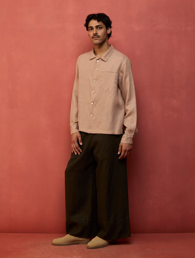 Anker Broad Hem Trousers - Olive Charcoal