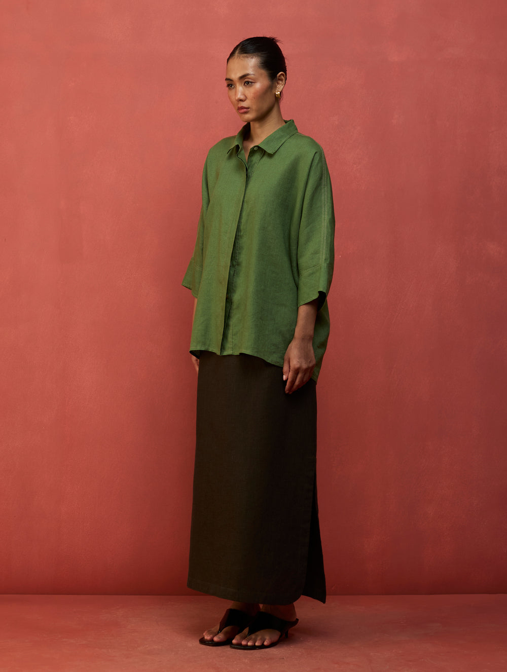 Yoko Forever Linen Shirt - Fern Green