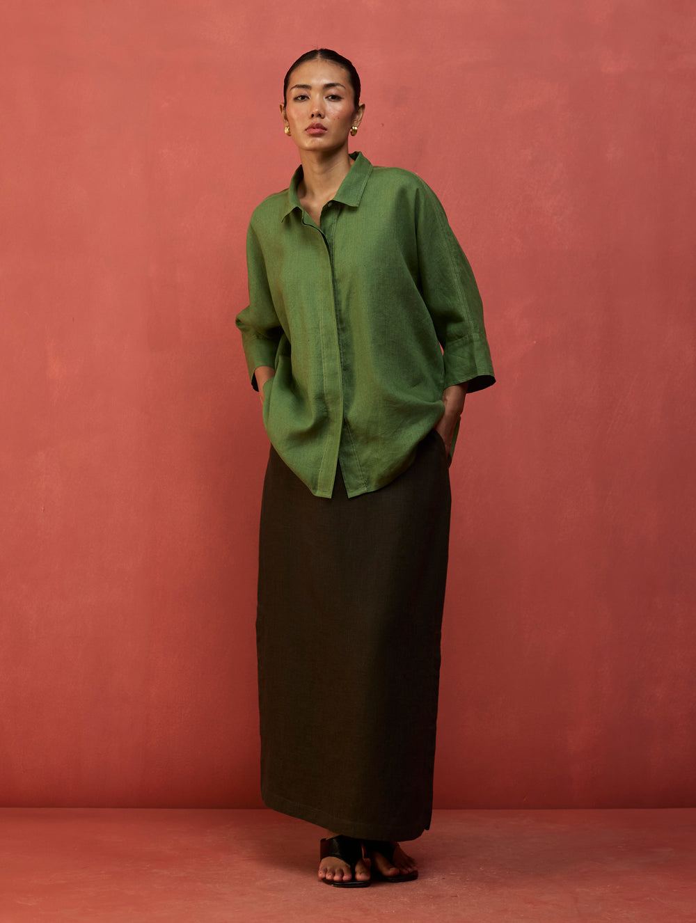 Yoko Forever Linen Shirt - Fern Green