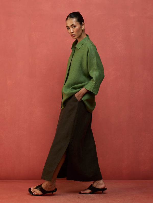 Yoko Forever Linen Shirt - Fern Green