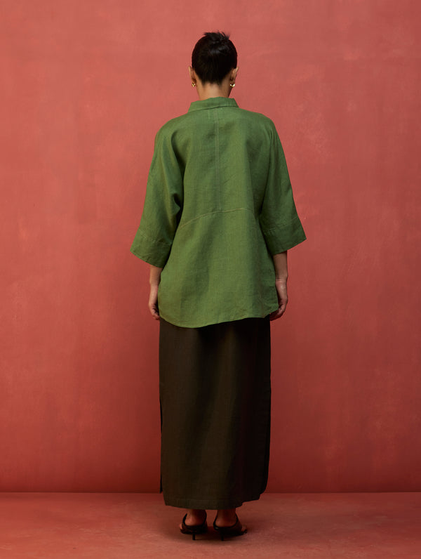 Yoko Forever Linen Shirt - Fern Green