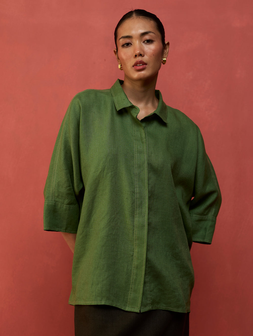 Yoko Forever Linen Shirt - Fern Green