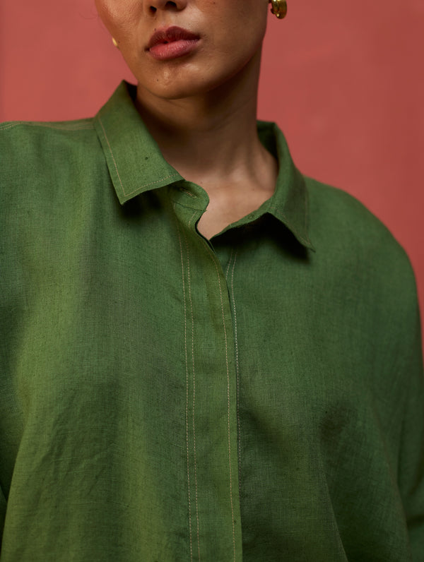 Yoko Forever Linen Shirt - Fern Green