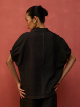 Hoshi Linen Top - Charcoal