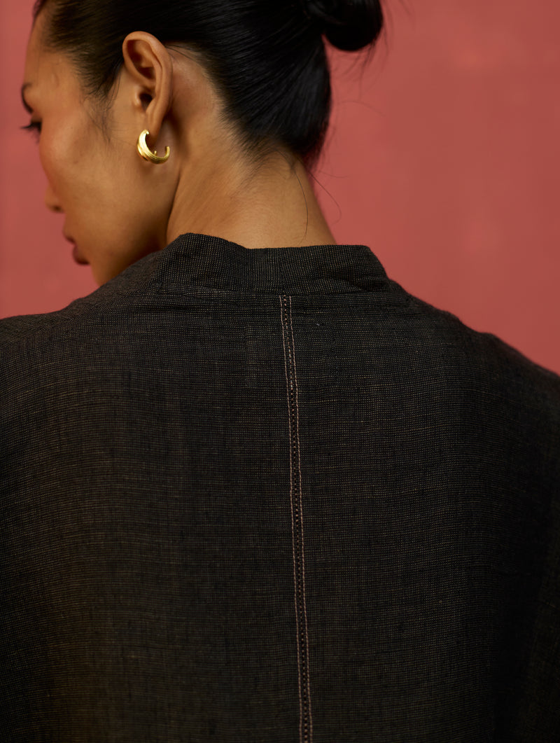 Hoshi Linen Top - Charcoal