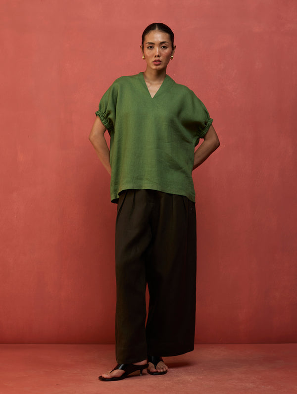 Hoshi Linen Co-ord Set - Fern Green