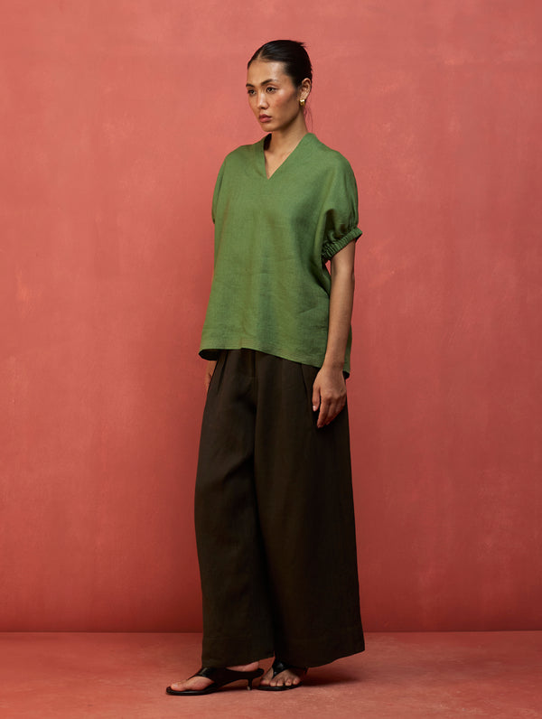 Hoshi Linen Co-ord Set - Fern Green