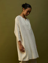 Etsu Yoke Linen Kurta - Off White