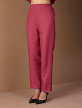 Parisa Tapered Selvedge Pants - Crimson