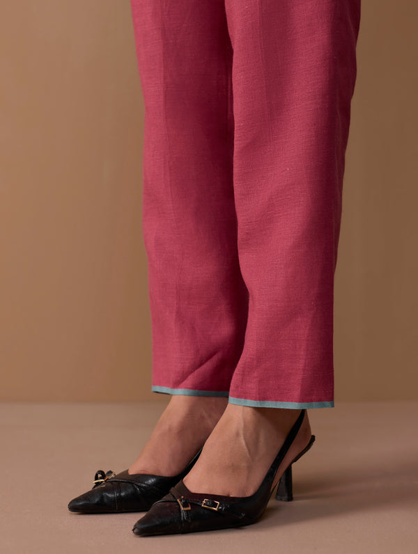 Parisa Tapered Selvedge Pants - Crimson