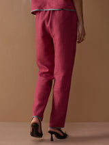 Parisa Tapered Selvedge Pants - Crimson