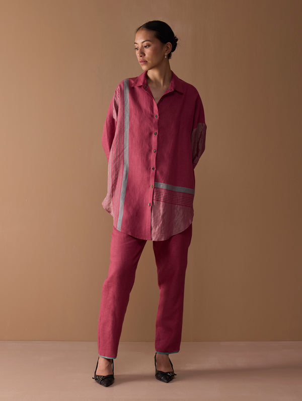 Parisa Tapered Selvedge Pant - Crimson