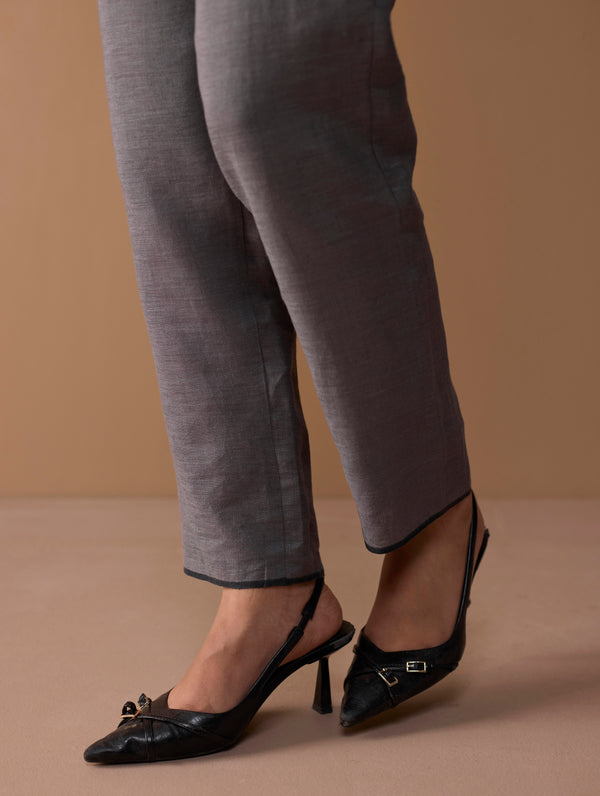 Iza Metallic Linen Co-ord Set - Metallic Grey