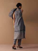 Noor Sleeveless Kurta Set - Metallic Grey