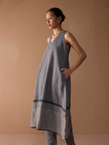 Noor Sleeveless Kurta Set - Metallic Grey