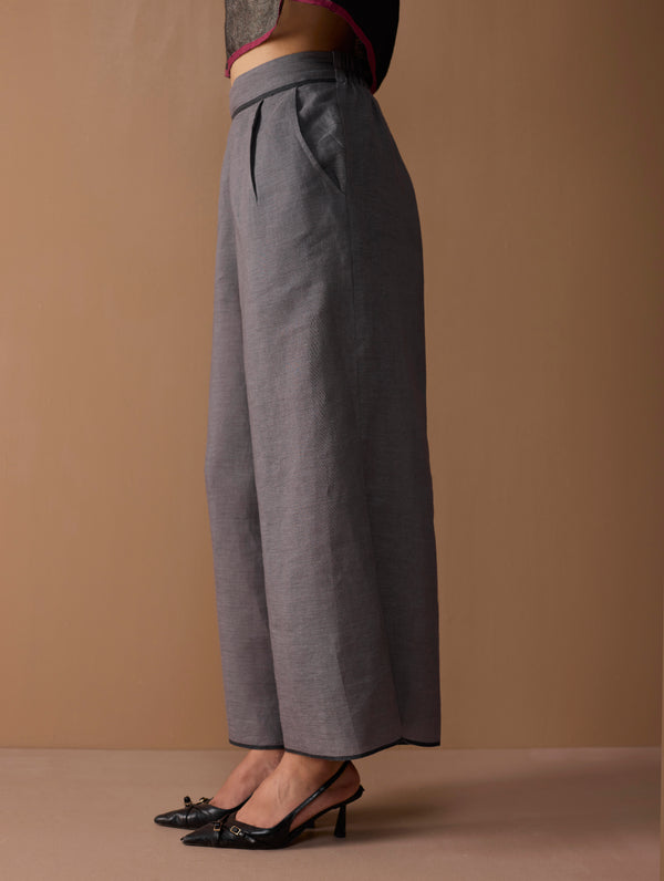 Mana Angrakha  Co-ord Set -  Metallic Grey