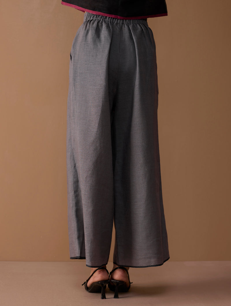 Rina Palazzo Selvedge Pants - Grey