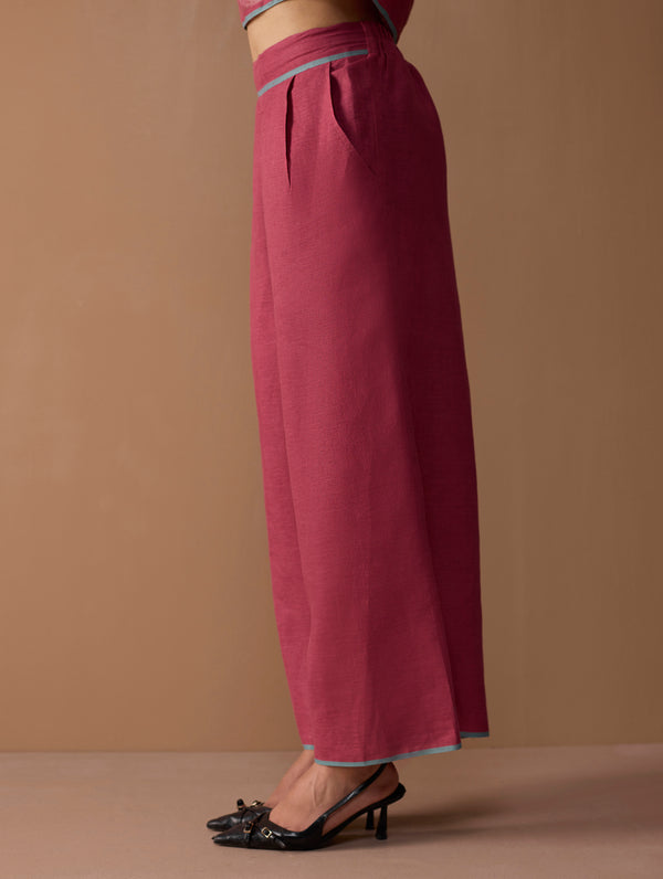 Mana Angrakha Co-ord Set -  Metallic Crimson