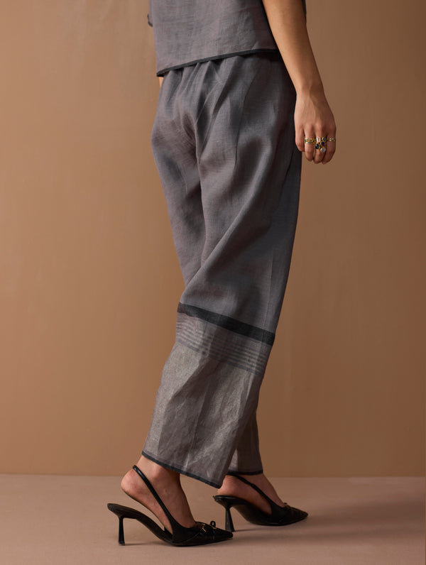 Sira Metallic Salwar Pant - Metallic Grey