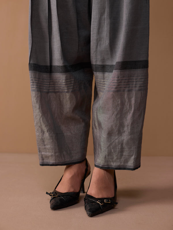 Sira Metallic Salwar Pant - Metallic Grey
