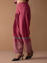 Sira Metallic Salwar Pants - Metallic Crimson