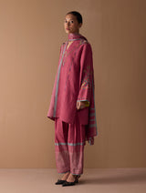 Sira Metallic Salwar Pants - Metallic Crimson