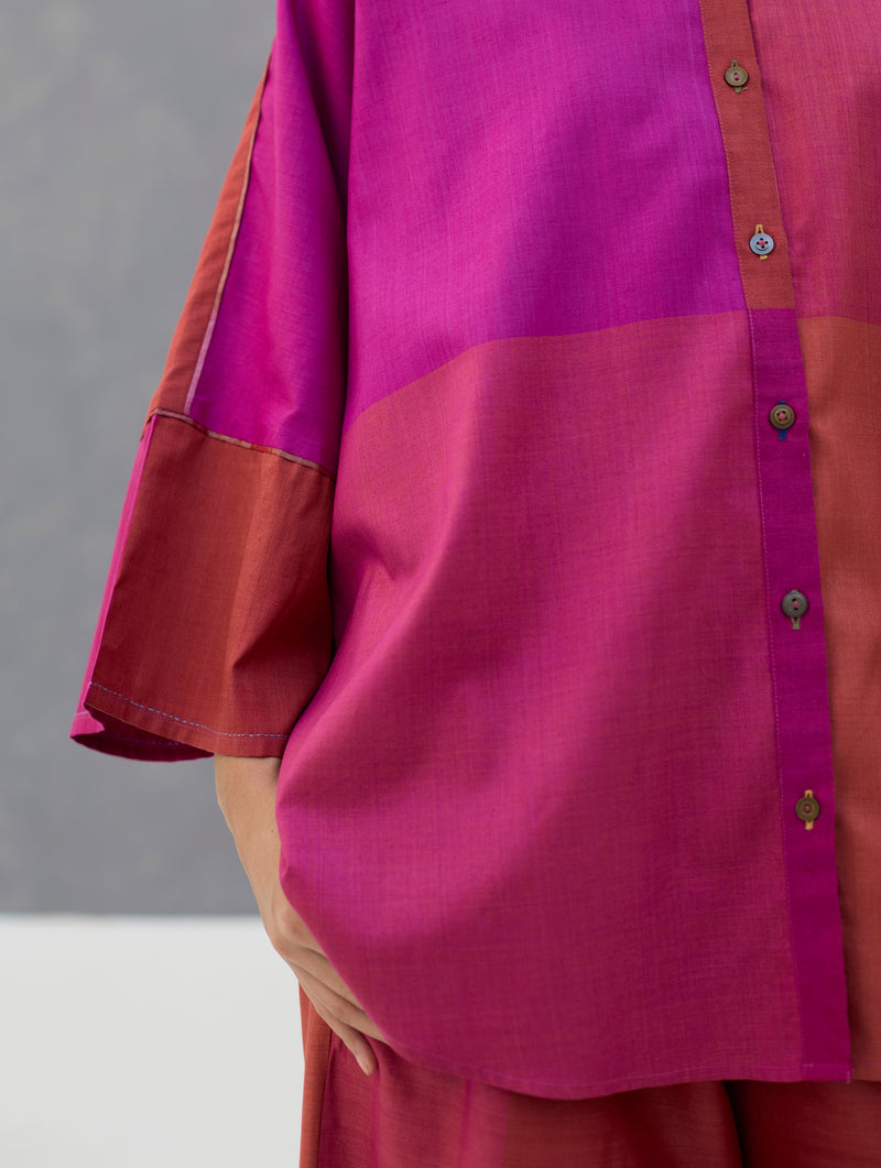 Sara Handwoven Eri Silk Shirt - Rose