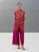 Aana Eri Silk Co-ord Set -  Rose