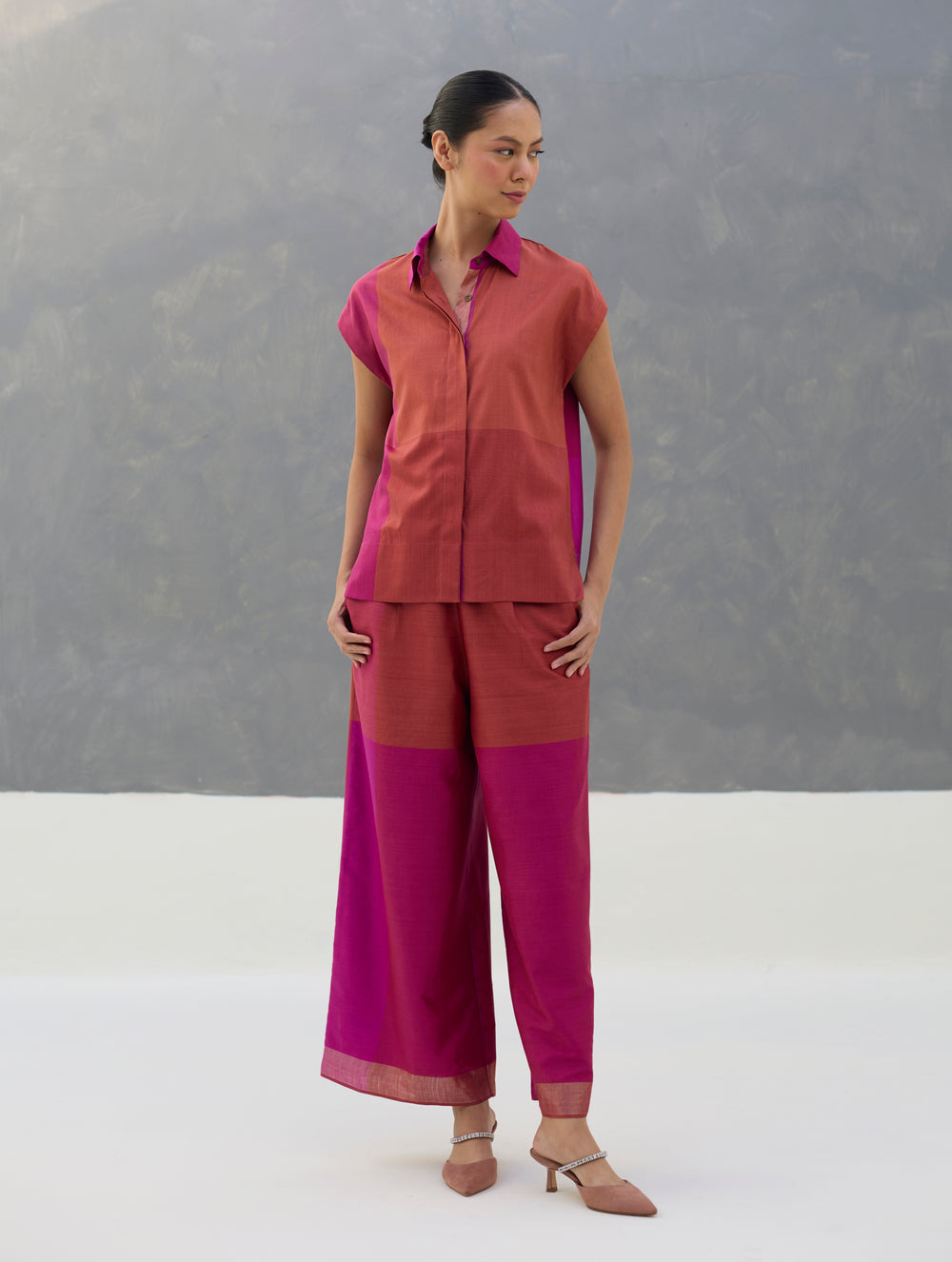 Aana Cap-Sleeve Eri Silk Shirt -  Rose