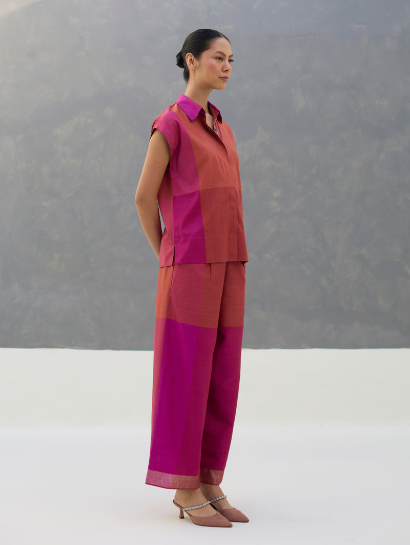 Aana Cap-Sleeve Eri Silk Shirt -  Rose