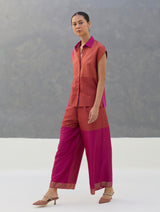 Aana Eri Silk Co-ord Set -  Rose