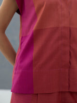 Aana Cap-Sleeve Eri Silk Shirt -  Rose