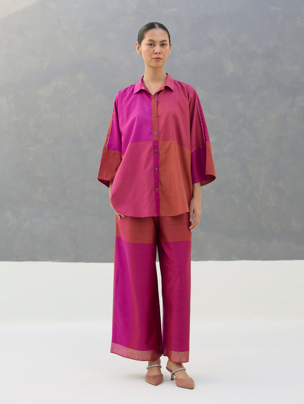 Sara Eri Silk Co-ord Set  - Rose