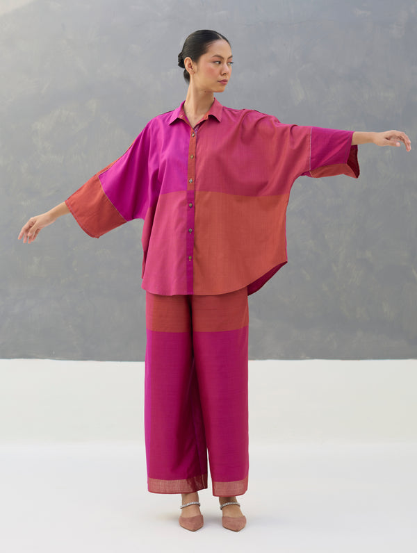 Sara Eri Silk Co-ord Set  - Rose