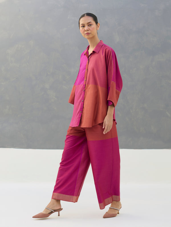 Sara Eri Silk Co-ord Set  - Rose