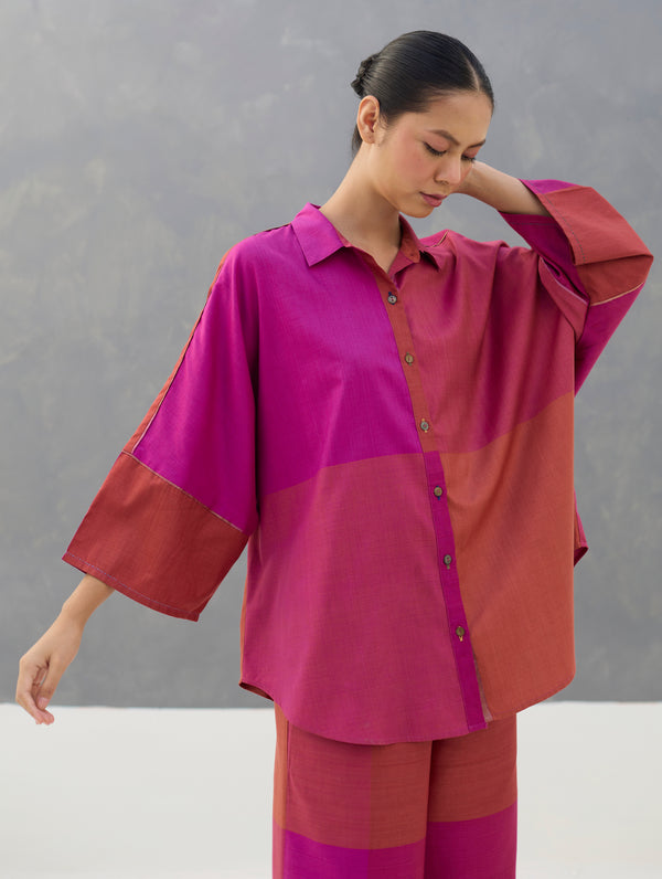 Sara Eri Silk Co-ord Set  - Rose