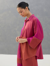 Sara Handwoven Eri Silk Shirt - Rose