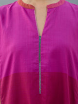 Warda Angrakha Eri Silk Kurta - Rose