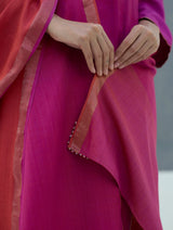 Firo Eri Silk Metallic Scarf/Dupatta- Rose