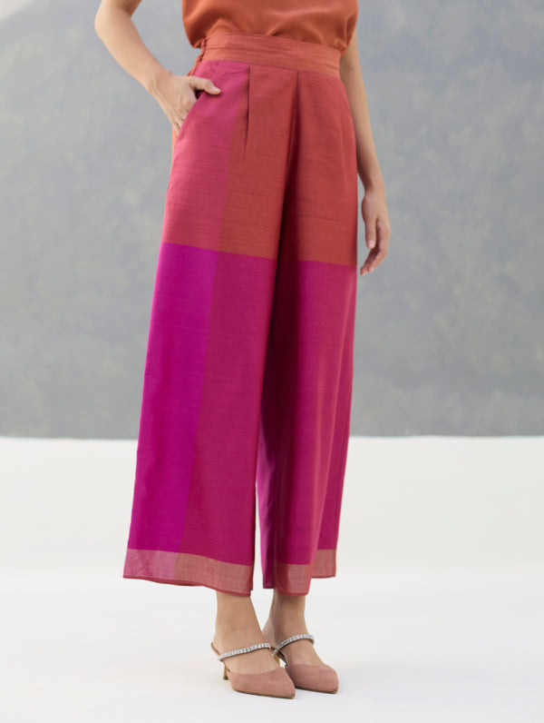 Aana Eri Silk Co-ord Set -  Rose