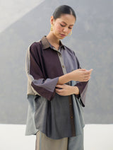 Sara Handwoven Eri Silk Shirt - Taupe Grey