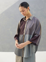 Sara Handwoven Eri Silk Shirt - Taupe Grey