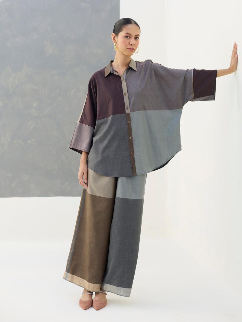 Eva Eri Silk Culottes - Taupe Grey