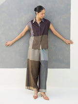 Aana Eri Silk Co-ord Set -  Taupe Grey