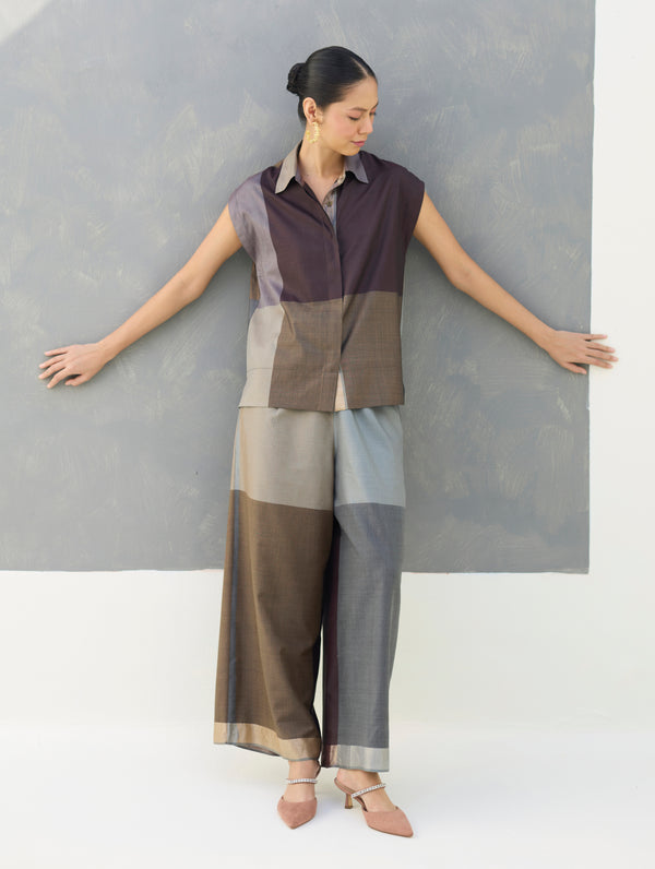 Eva Eri Silk Culottes - Taupe Grey