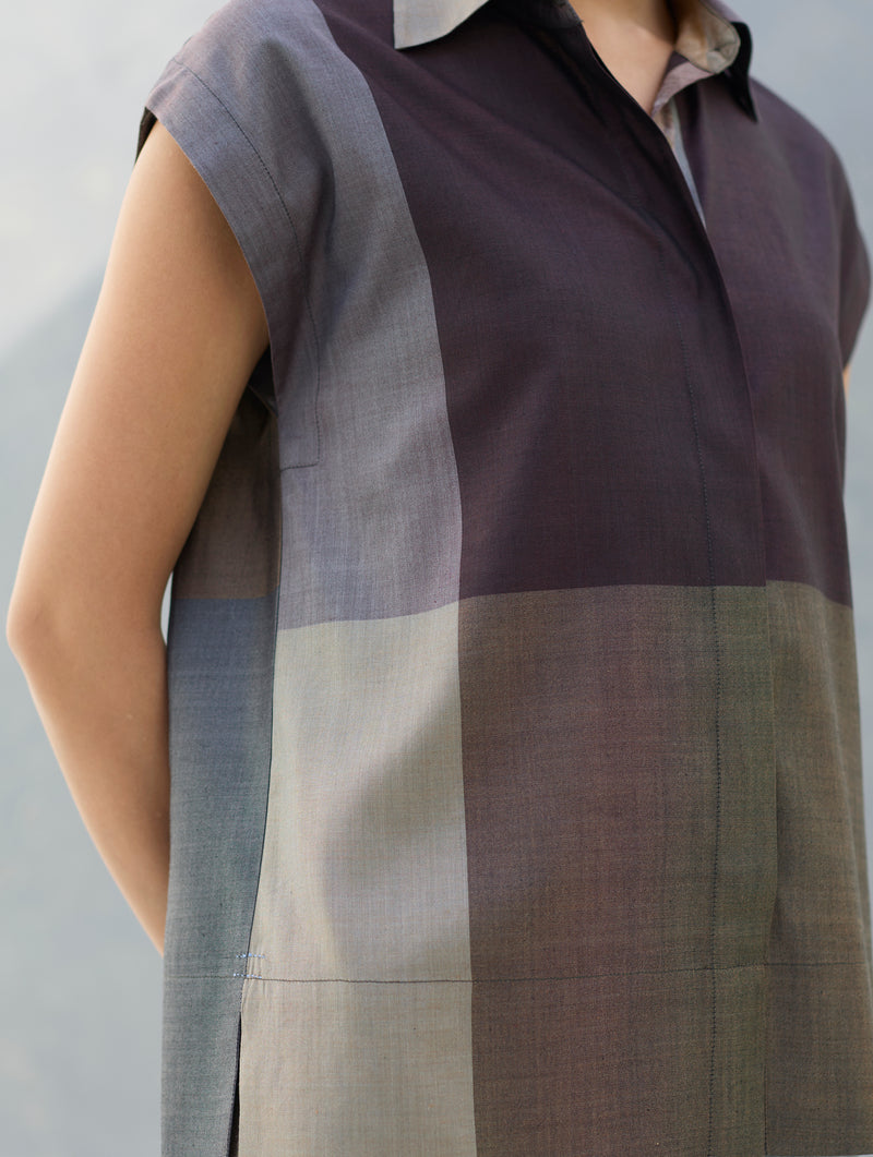 Aana Eri Silk Co-ord Set -  Taupe Grey