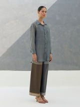 Nazo Sheer Silk Chanderi Shirt -  Grey