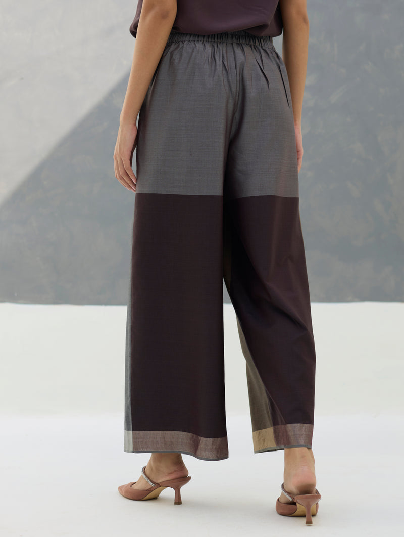 Aana Eri Silk Co-ord Set -  Taupe Grey