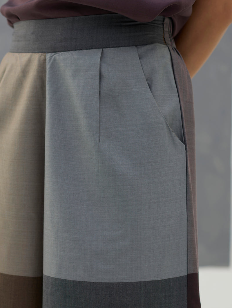 Warda Angrakha Eri Silk Kurta Set  - Taupe Grey