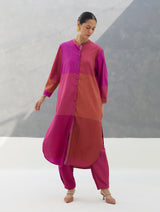 Sama Eri Silk Shirt Kurta -  Rose